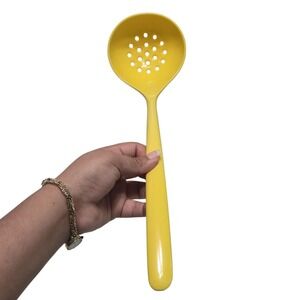 Vtg Copco Yellow Melamine Slotted Spoon‎ Strainer Ladle #651 MCM USA Retro 11"